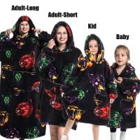 Sudaderas con capucha de gran tamaño para niños y mujeres, sudaderas con capucha de Panda, oso, aguacate, León, dibujos animados, Halloween, familia, mantas largas de TV, invierno, nuevo - details 20