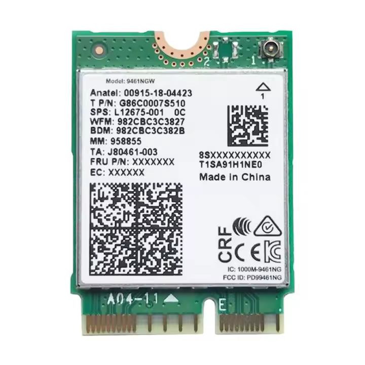 Tarjeta WiFi para Intel 9461NGW, adaptador inalámbrico de doble banda, CA 9461, 2,4G/5G, 802.11AC, M2 Key E, CNVI, Bluetooth 5,0 - 1