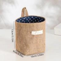 Bolsas de almacenamiento montadas en la pared, cesta plegable de algodón y lino, organizador familiar decorativo (color como se muestra), 2 uds. - details 6