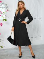 Vestido Largo de Manga Completa para Mujer Color Sólido, Corte en Línea A, Alta Calidad, Lujo Tendencia, Suelto y Elegante - details 25