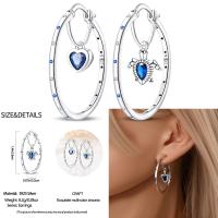 Pendientes de aro de plata de ley 2024 para mujer, exquisitos pendientes de aro con forma de estrella de mar y mariquita de cuatro hojas, regalo de joyería de boda y compromiso, novedad de 925 - details 4