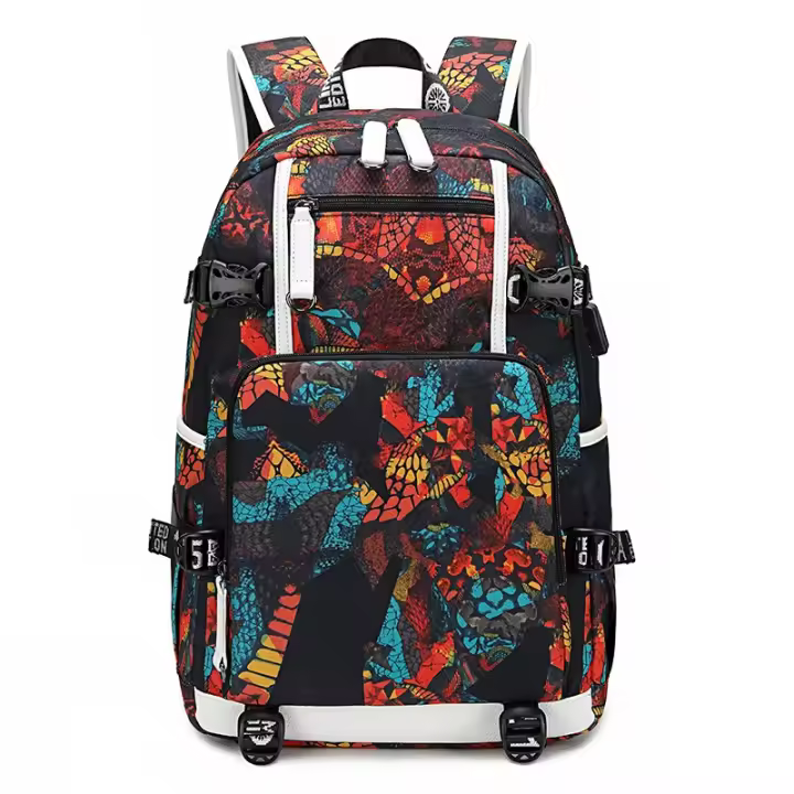 Mochila de Hombro para Hombres Estudiantes Impresada Impermeable Ideal para Viajes al Aire Libre - 1