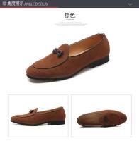 Zapatos casuales de hombre de cuero moca de moda plana patentada - details 5
