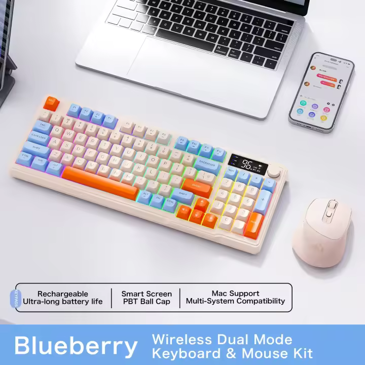 M87-teclado inalámbrico de doble modo con Bluetooth, juego de ratón, teléfono móvil, escritorio, Oficina, sin retraso - 1