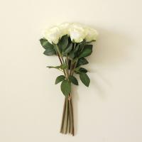 8 cabezas de ramas de flores de rosas artificiales, tacto Real, flor de Rosa de simulación hecha a mano, flores falsas realistas, decoración para sala de estar - details 7