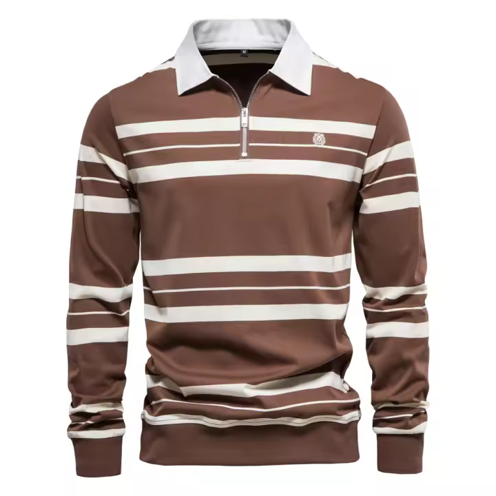 Polo de hombre a rayas con cuello de verano. - 1