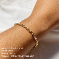 Encanto de cuentas doradas de acero inoxidable, brazaletes retorcidos, dijes, joyas femeninas - details 8