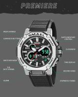 Reloj de Pulsera Deportivo de Lujo SMAEL Original para Hombres con Movimiento de Cuarzo Digital+Pulsera de Hierro Forma Redonda Estilo de Moda - details 6
