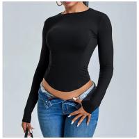 Fishbone Line Camiseta deportiva informal de manga larga para mujer, para Yoga, correr, gimnasio, ajustada, con cuello redondo, Top de entrenamiento - details 1