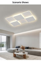 LEFAN-Luz LED de techo minimalista para sala de estar, lámpara principal de 50CM con rejilla blanca para dormitorio, moderna y minimalista - details 4