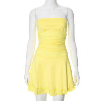 M23DS735 Vestido superior de color sólido plisado de cintura alta ajustado nuevo a la moda para mujer - details 45