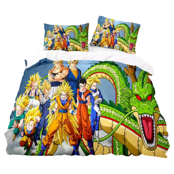 Funda de Edredón de Anime D-Dragon Material de Poliéster Diseño de Goku y Z Goku - 1