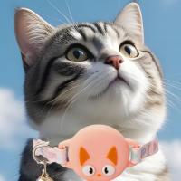 Collar de posicionamiento de gato con efecto luminoso, hebilla de seguridad, patrón de gato, rastreador de ubicación de gato, cubierta protectora de silicona - details 2