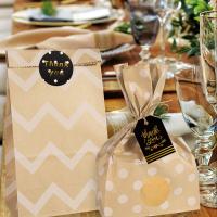 Bolsa de papel Kraft desechable, bolsas de regalo de puntos a rayas, embalaje para hornear dulces, galletas, pan, recuerdos de fiesta de Navidad y boda, 50 unidades por lote - details 4