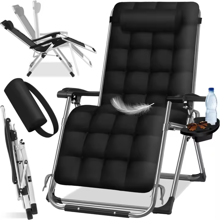 Capacidad de 200 kg, acolchado ergonómico extra ancho, respaldo ajustable, almohada para el cuello - 1