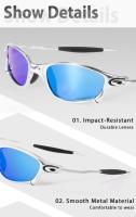 Gafas de sol polarizadas para hombre y mujer, lentes de metal Retro, a la moda, de lujo, para conducir, pescar, viajar, Golf, bicicleta - details 4