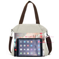 Bolso de mano informal europeo y americano para mujer, bandolera de hombro portátil de lona Simple, bolso cruzado de gran capacidad - details 20