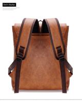 Mochila de Viaje de Ocio para Hombres Resistente al Desgaste, Patrón de Splice, Forro de Dacron, Exterior de Cuero - details 14
