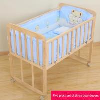 Parachoques de algodón puro para cuna de bebé, juego de almohada de 120x60cm, Kit de ropa de cama infantil, 5 uds. - details 4