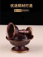 Xizang patrón auspicioso Dharma cobre puro tibetano antiguo taza decoraciones hechas a mano en Nepal - details 1