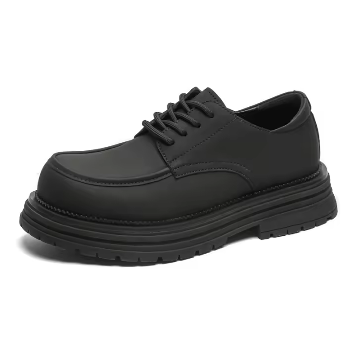 Vestido de cuero para hombre, informal, para negocios, cómodo, para oficina, color negro - 1
