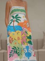 Hermoso y elegante vestido de playa para mujer, ribete con estampado de correas, moda de verano, novedad 2024 - details 3