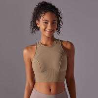 Tops para mujer, Top moldeador de punto de Color sólido, ropa de Yoga recortada en la espalda, deportes, correr, camiseta sin mangas - details 27