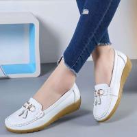 Zapatos de cuero mocasines planos perezosos casuales, transpirables para mujeres - details 3