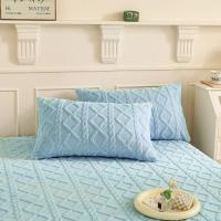 Funda de almohada de lana de leche de Color sólido para decoración del hogar, funda de almohada rectangular respetuosa con la piel, funda de almohada suave y cálida para dormitorio, 2 uds. - details 2