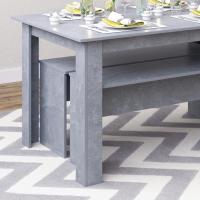 Mesa de comedor Sentio, antracita/roble dorado, 90 x 140 cm con 2 bancos - details 28