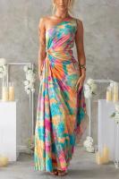 Vestido Largo de Fiesta para Mujer 2025 Diseño Asimétrico Floral con Estampado Exclusivo - details 4
