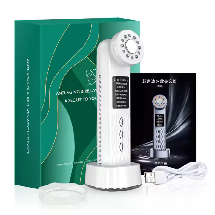 Uso en el hogar terapia roja EMS RF instrumento de masaje Facial dispositivo de ajuste acero inoxidable piel Facial cuidado de la piel herramienta de embellecimiento - 1