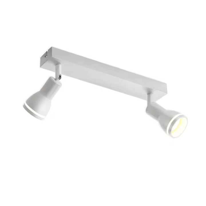 CBJKTX Foco de techo LED 2 bombillas Luz de techo blanca para sala de estar Foco ajustable Foco GU10 Lámpara moderna - 1