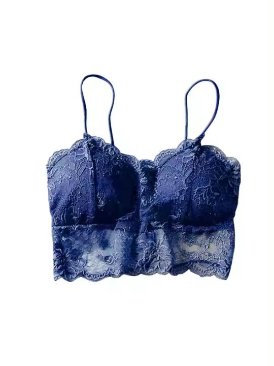 Top de encaje sexy sin mangas para mujer, top sólido sin relleno, bralette de verano. - 1