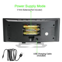 Escritorio de 7 pulgadas para dormitorio de niños, pantalla LED, gran número, mesa, alarma Digital, espejo curvado regulable, reloj - details 4