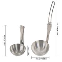 Cuchara plegable de acero inoxidable para exteriores, cucharón para sopa, utensilios de cocina para senderismo, mochilero, Viajes - details 7