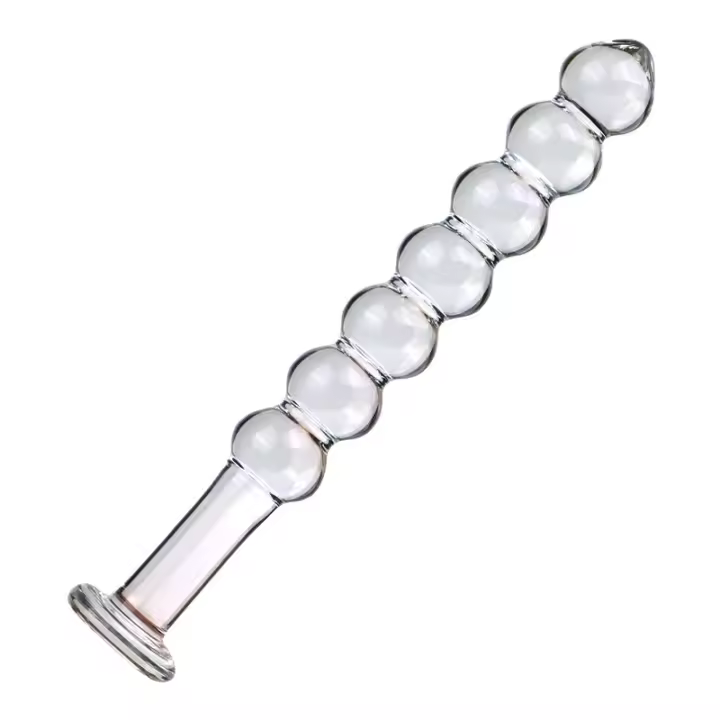Juego de seis piezas de tapón Anal de vidrio, cuentas de tracción, consoladores pequeños de doble uso, masturbación Posterior, dilatación, Juguetes sexuales para adultos - 1