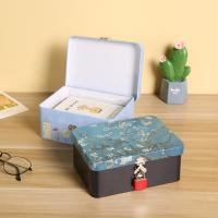 Caja de hojalata de alta calidad multiusos con cerradura, baúl de almacenamiento, caja de Metal dura para almacenamiento de joyas de gran capacidad para el hogar - details 5