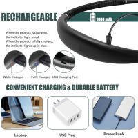 Luz de Lectura de Cuello Flexible, lámpara de Lectura de Manos libre, portátil, recargable por USB, iluminación de libros, novedad - details 2