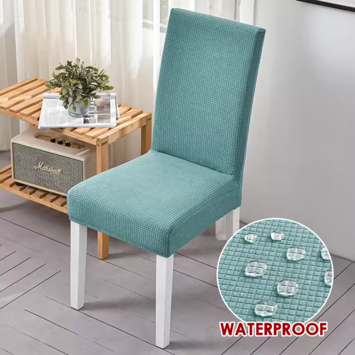 Cubierta de Silla Impermeable Coolazy para Sala de Comedor con Material de Spandex y Poliéster Removible y Elástica Estilo Jacquard con Cierre de Cordón - 1