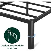 90x190 cm - Altura 41 cm con almacenamiento debajo de la cama - Estructura de cama de plataforma de metal - Negro - details 4