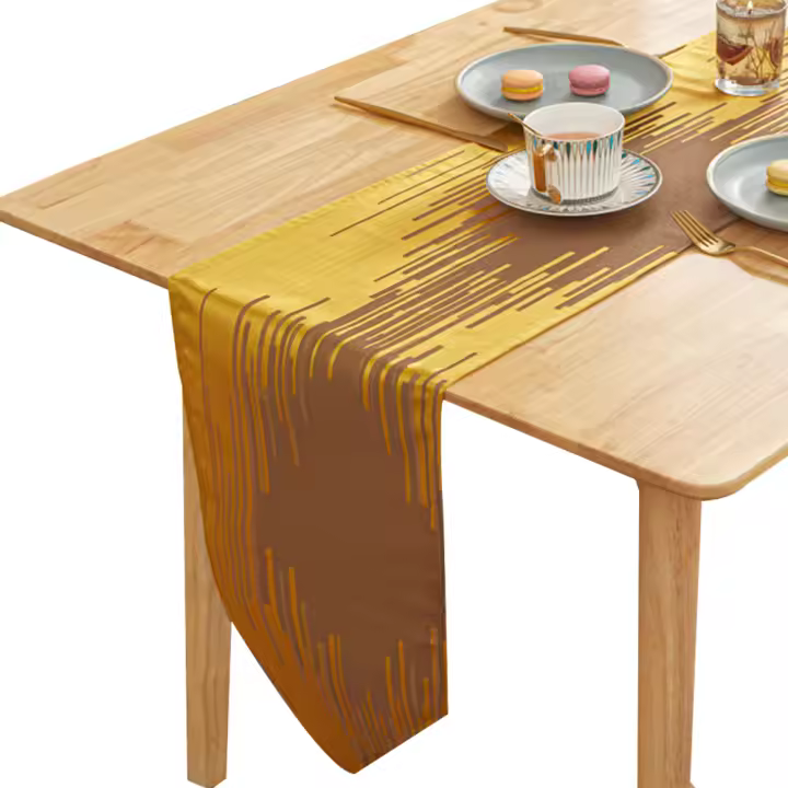 Camino de mesa dorado, decoración de tocador largo para comedor/Cocina-160/180/240CM - 1