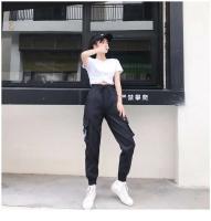 Ropa informal de cintura alta con bolsillo grande para mujer, pantalones tácticos sueltos, pantalones para correr de Hip Hop a la moda para mujer - details 4