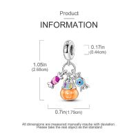 Cuentas colgantes de caramelo con ojos de calabaza para Halloween, de Plata de Ley 925, compatibles con pulsera Original Pandora, abalorios, regalo de joyería para mujer - details 4