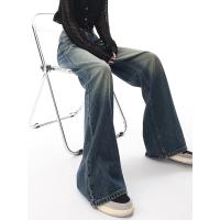 Pantalones vaqueros rectos azules estilo informal Vintage de cintura alta Pantalones largos de mujer estilo coreano pierna ancha pantalones vaqueros holgados - details 3