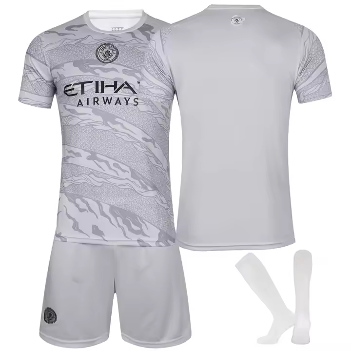 bambino2324 Manchester City Dragon Year Edición limitada No. Conjunto de camiseta transfronteriza 9 Haaland, 17 De Bruyne, 47 Foden - 1