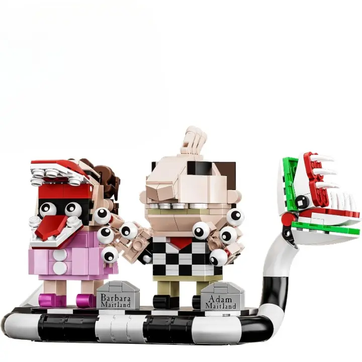 Juego de películas de terror Juego de bloques de construcción de Halloween Monster Adam y Barbara, set creativo regalo de cumpleaños para niños y niñas fanáticos de las películas y niños 6+522 piezas - 1