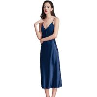 Camisón de satén largo para mujer, camisones de verano con tirantes ajustables, lencería, camisón ligero y suave para dormir. - details 0
