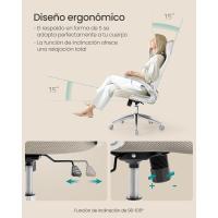 giratoria de Oficina de Escritorio de Malla con reposacabezas Mecanismo sincronizad y Altura Ajustable Negro - details 20