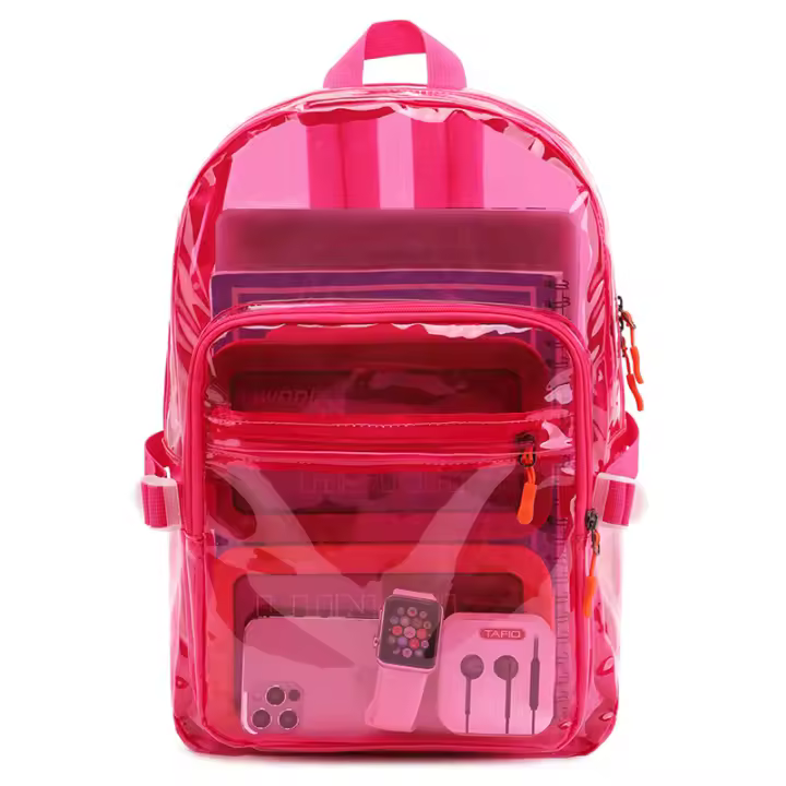 Nueva mochila de PVC transparente, estudiantes, moda, ocio, gran valor, mochila escolar de gran capacidad, multicolor opcional, impermeable - 1